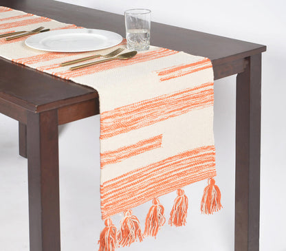 Warm Bohemian Table Runner with Tassels-0