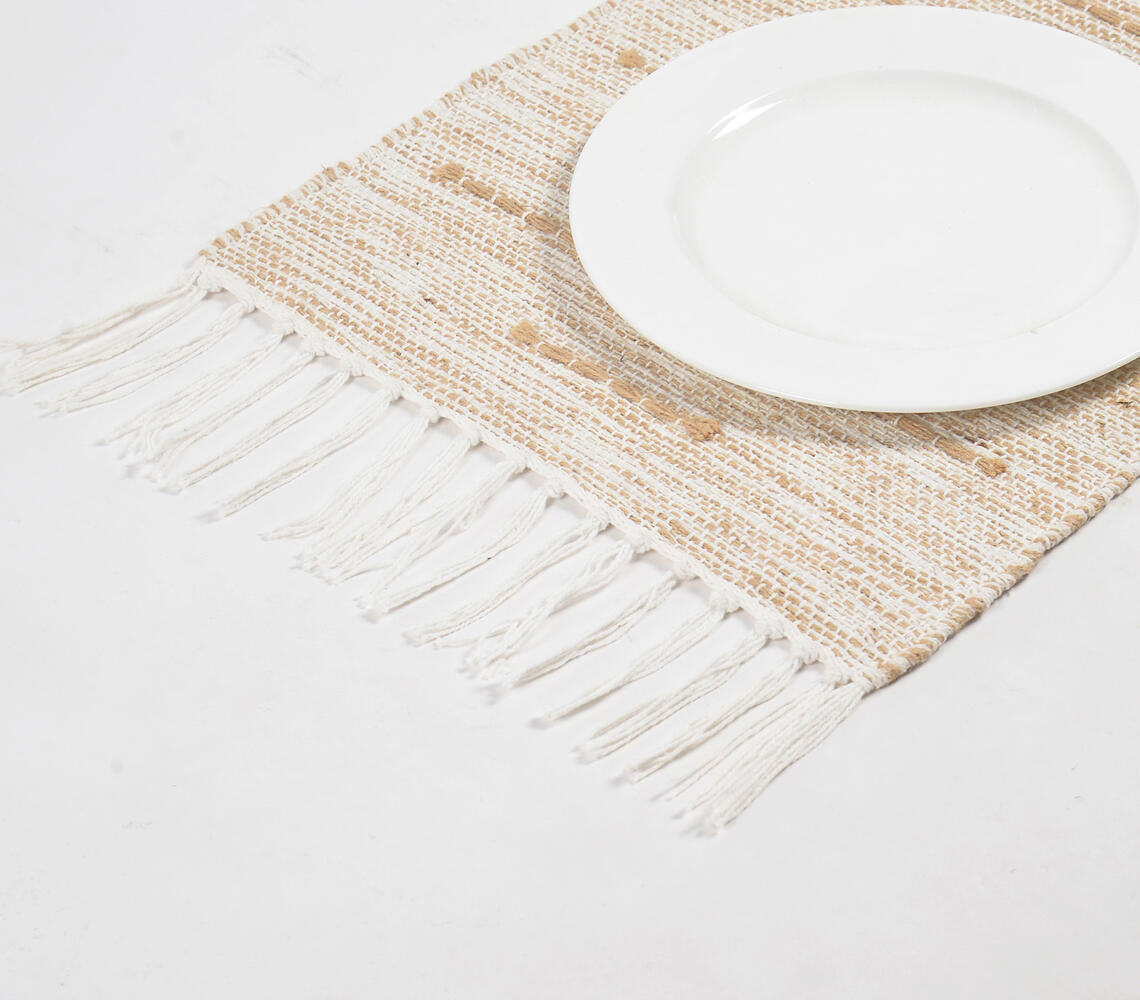 Handwoven Cotton Neutral Bisque Placemats (Set of 4)-0