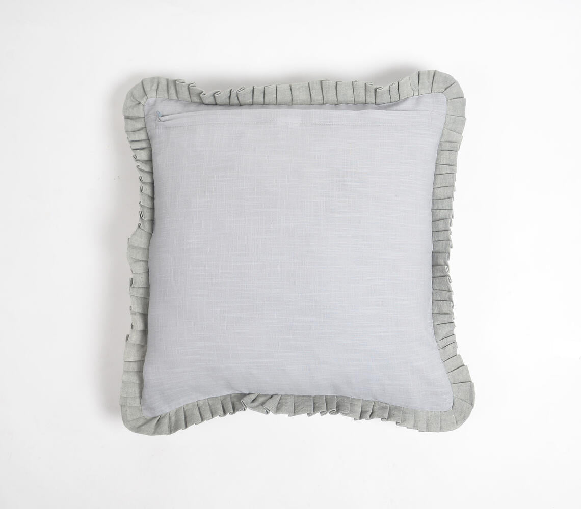 Dyed Monotone Grey Cotton Linen Cushion Cover-2