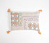 Block Printed & Embroidered Cotton Lumbar Tasseled Cushion Cover-0