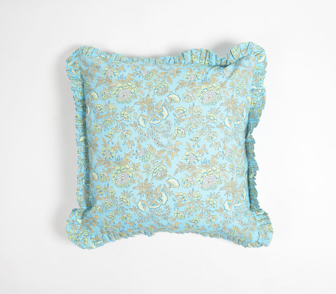 Floral Sky Cotton Cushion Cover-0