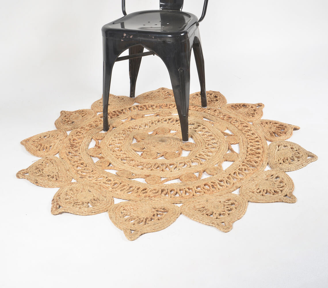 Tribal Floral Jute Rug-0