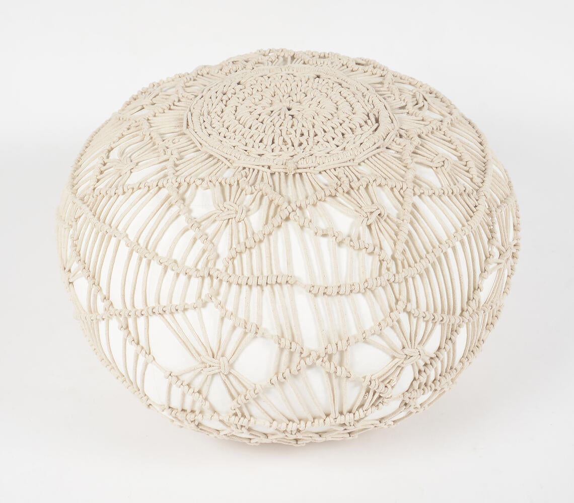 Macrame Pastel Cotton Pouf-1