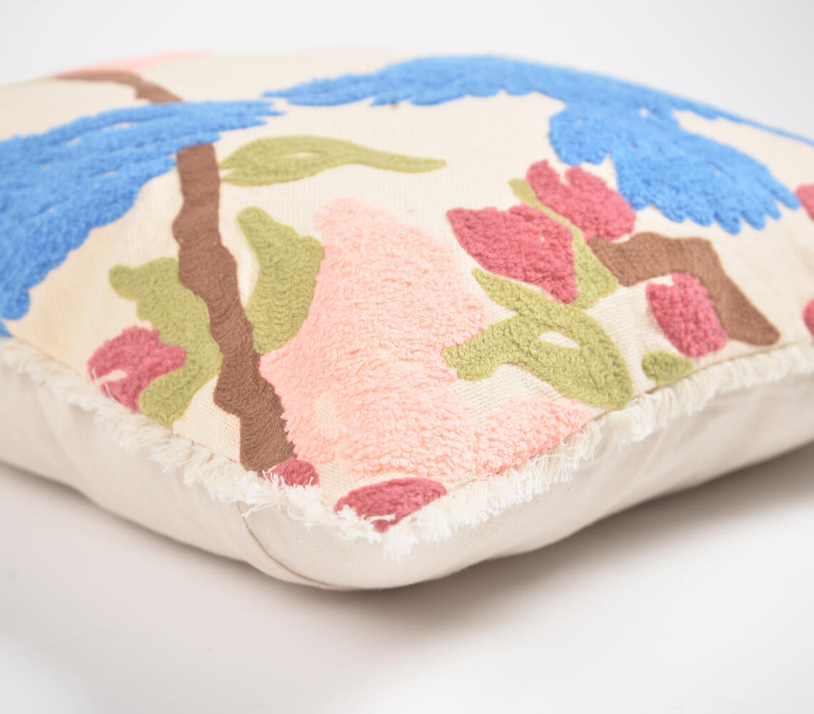 Abstract Embroidered &amp; Tufted Cushion Cover-1