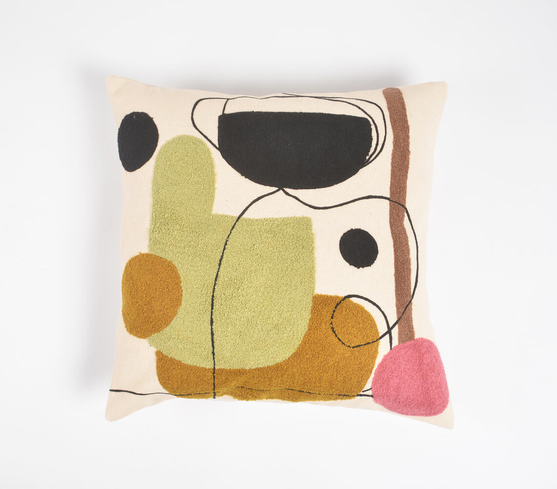 Abstract Modern Embroidered Cushion Cover-0