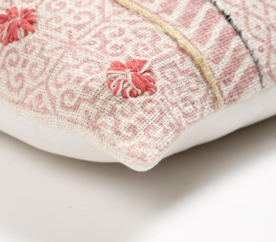 Block Printed Cotton Maximal Lumbar Cushion Cover-1