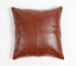 Hand Stitched Leather Solid Cushion Cover-0