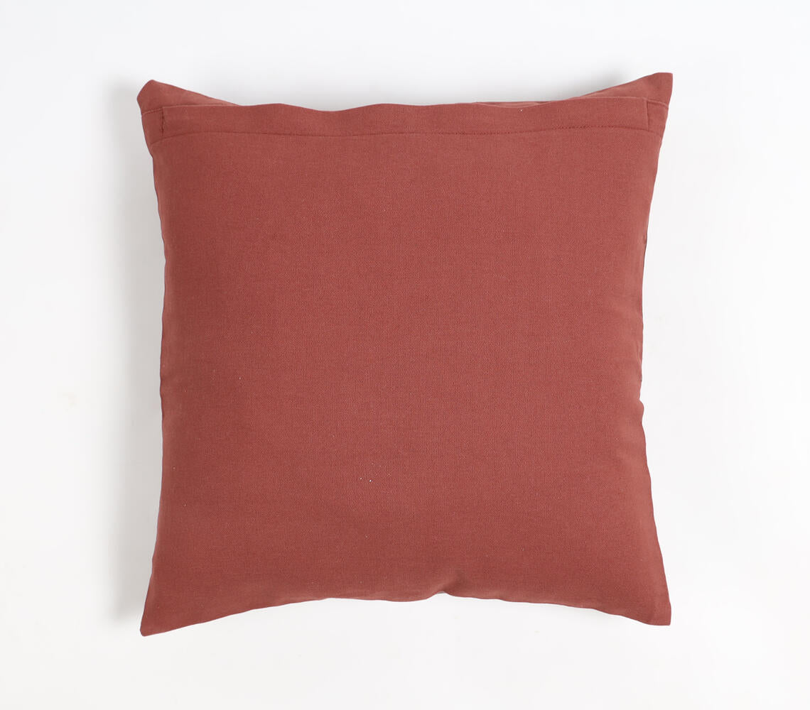 Hand Stitched Leather Solid Cushion Cover-2