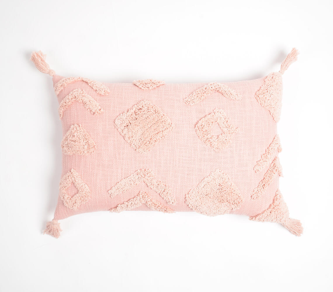 Tufted Pink Diamonds Rectangle Cushion Cover-0