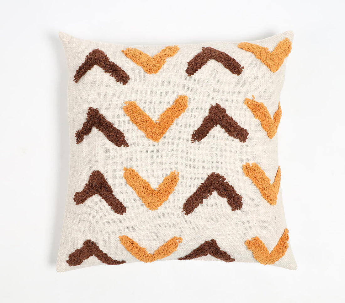 Arrow Tufted Cotton Cushion Cover-0