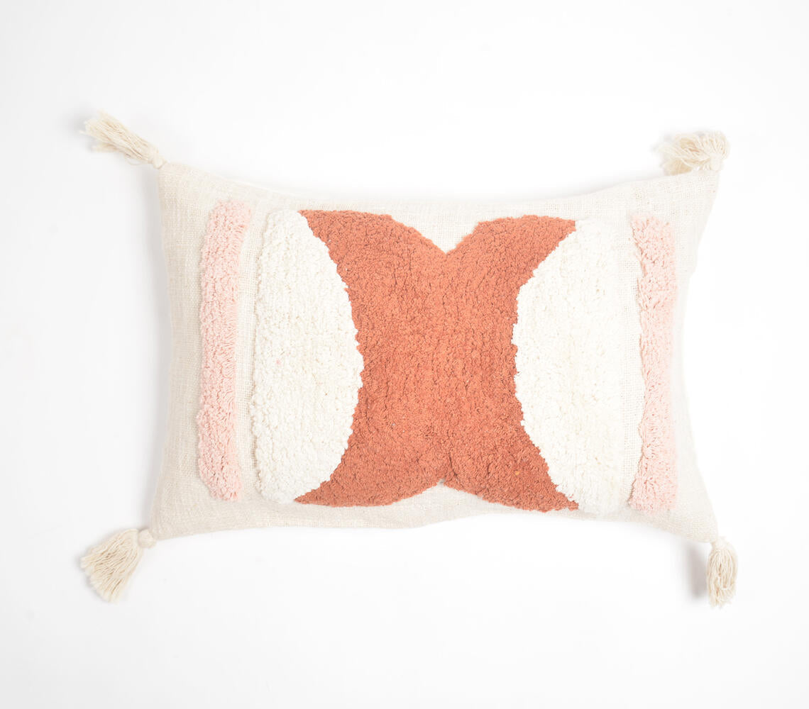 Tufted &amp; Tassled Lumbar Cotton Cushion Cover-0