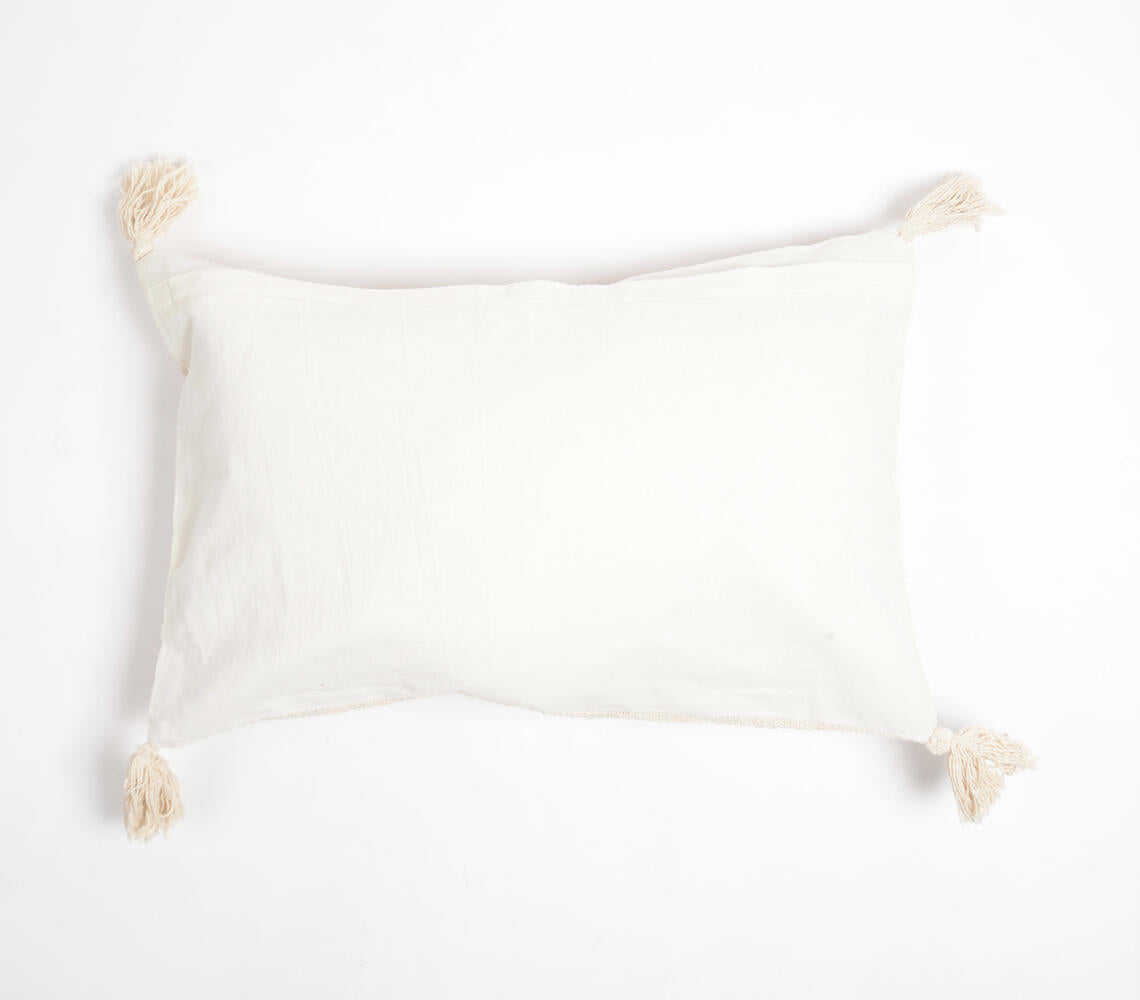 Tufted &amp; Tassled Lumbar Cotton Cushion Cover-2