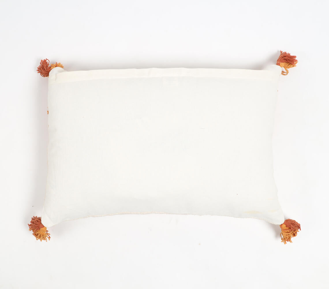 Rainbow Tufted Tasseled Lumbar Cotton Cushion Cover-2