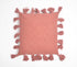 Solid Brick Red Tasseled Cushion Cover-0