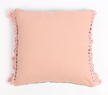 Fringed Floral Night Velvet Cushion Cover-2