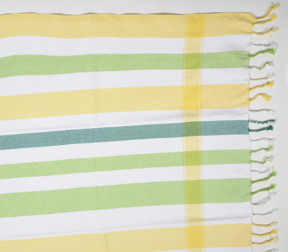 Handwoven Cotton Summer Striped Bath Towels (Set Of 2)-2