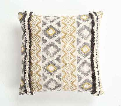 Textured Diamond Pattern Cotton Cushion Cover-0