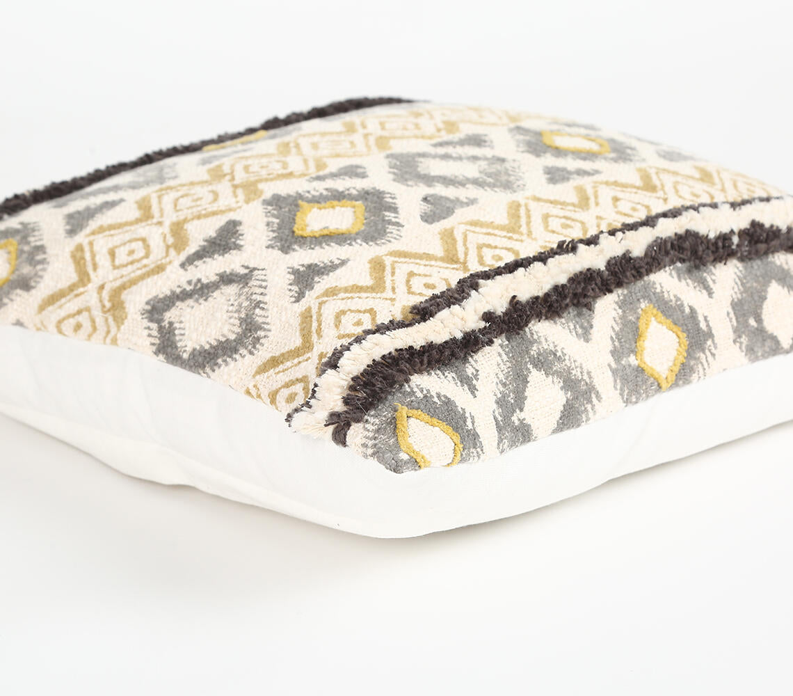 Textured Diamond Pattern Cotton Cushion Cover-1