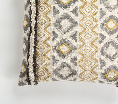 Textured Diamond Pattern Cotton Cushion Cover-2