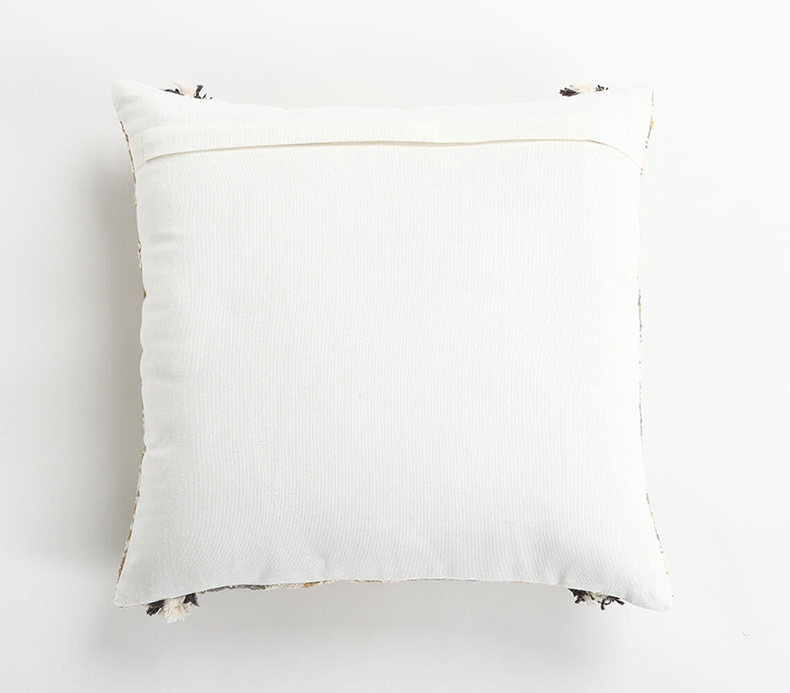 Textured Diamond Pattern Cotton Cushion Cover-3