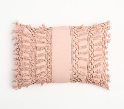 Pastel Blush Tasseled Cushion Cover-0