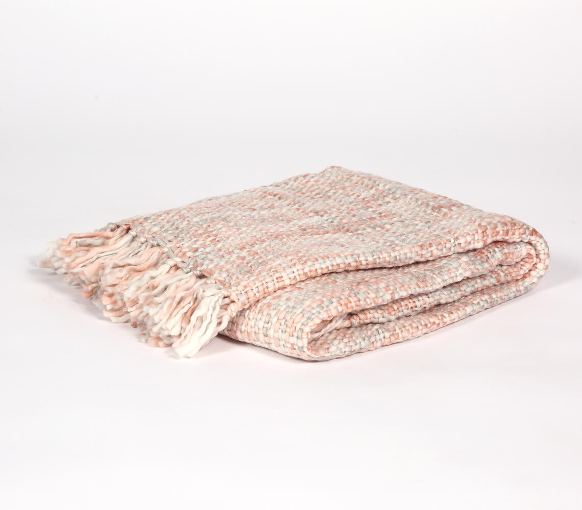 Knitted Pastel Acrylic Throw-1