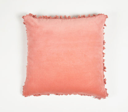 Solid Pink Cotton Cushion Cover-0