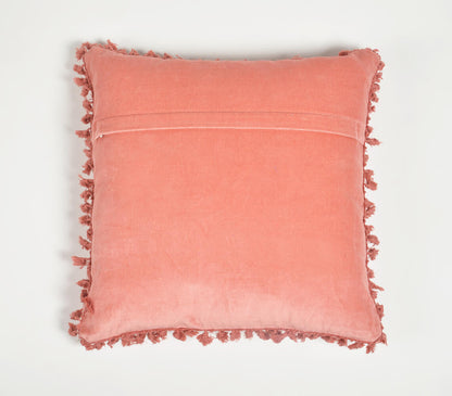 Solid Pink Cotton Cushion Cover-2