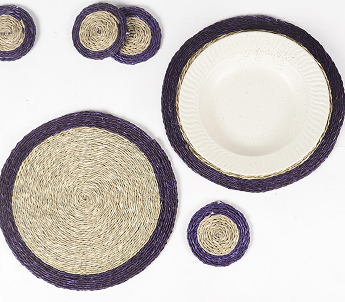 Handwoven Sabai Grass Placemats &amp; Coasters (set of 4 each)-0