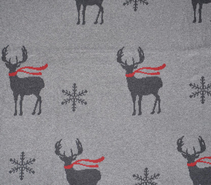 Winter Reindeer Handloom Cotton Throw-2