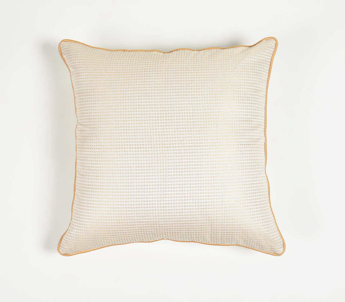 Handwoven Cotton Square Dotted Cushion Cover-0