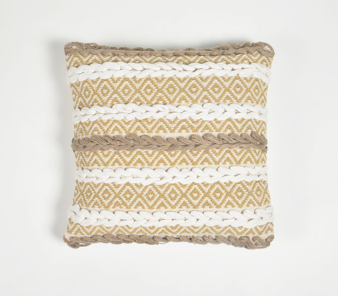 Handwoven Cotton Geometric Cushion Cover-0