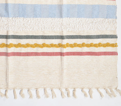 Handwoven &amp; Tufted Cotton Striped Multicolor Throw-2