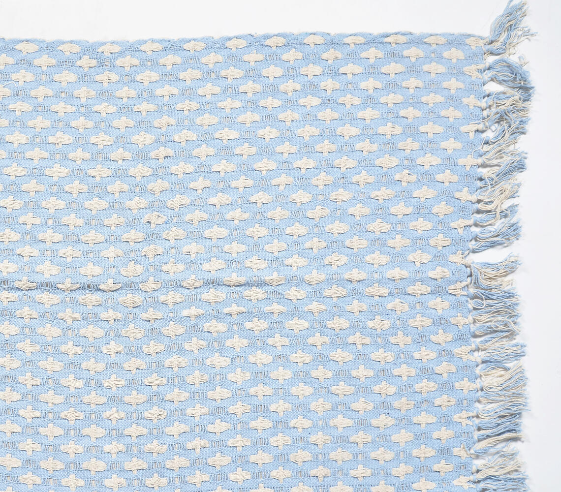 Trellis Patterned Powder Blue Throw-2