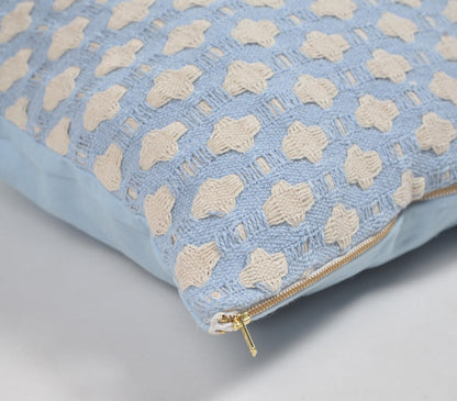 Trellis Patterned Powder Blue Lumbar Cushion Cover-1