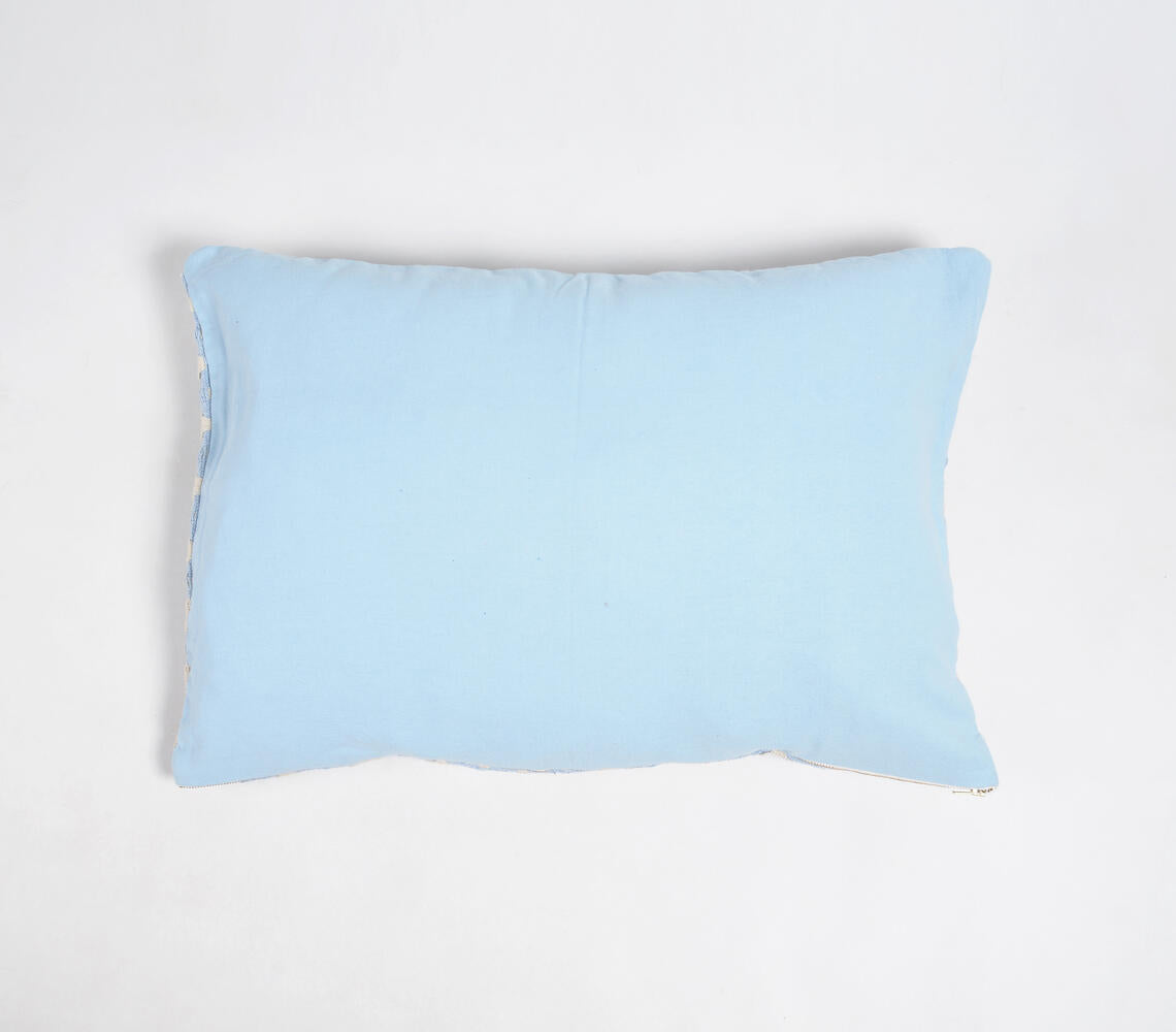 Trellis Patterned Powder Blue Lumbar Cushion Cover-2