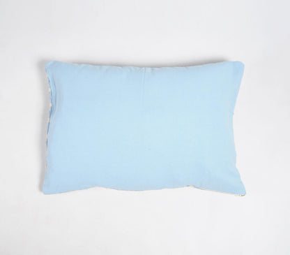 Trellis Patterned Powder Blue Lumbar Cushion Cover-2