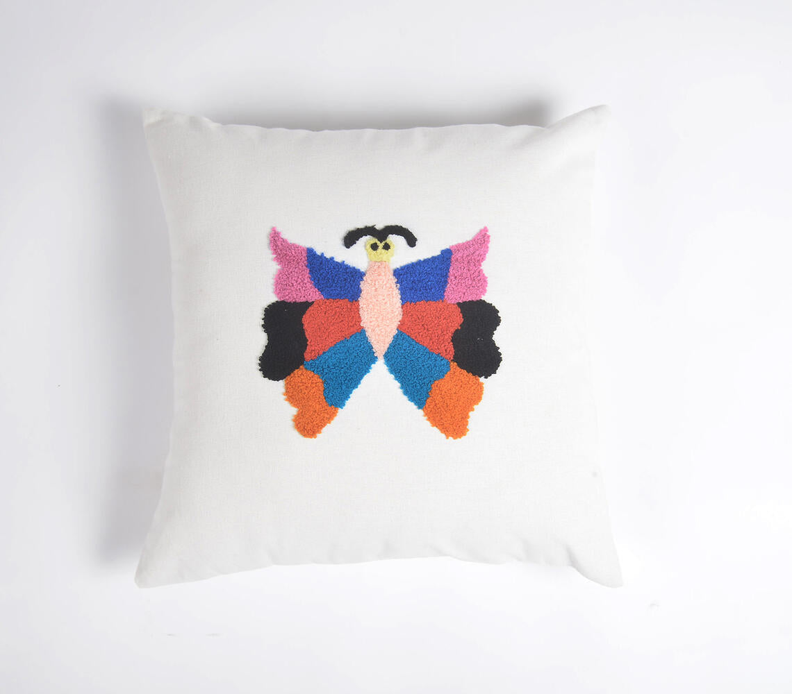 Quirky Butterfly Embroidered Cushion Cover-0