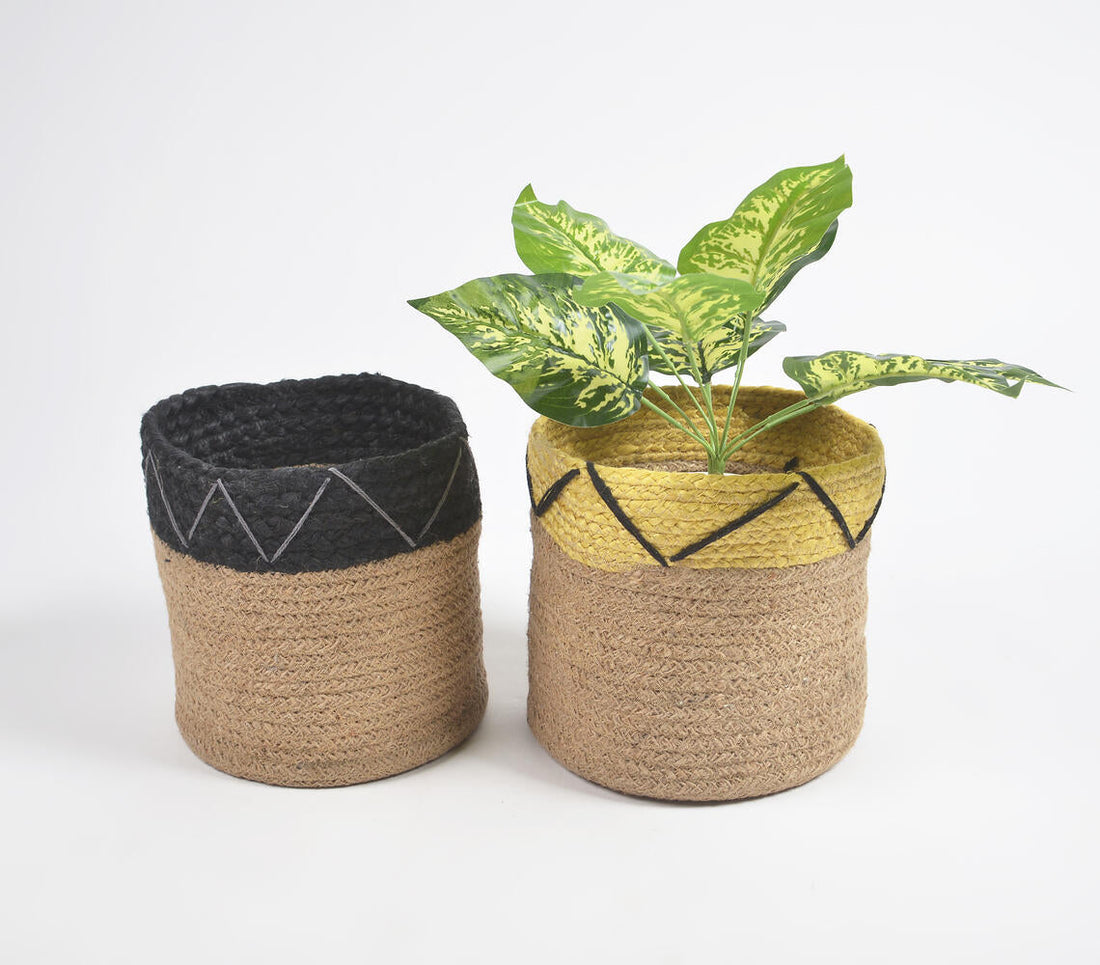 Braided Jute Basket (Set of 2)-0