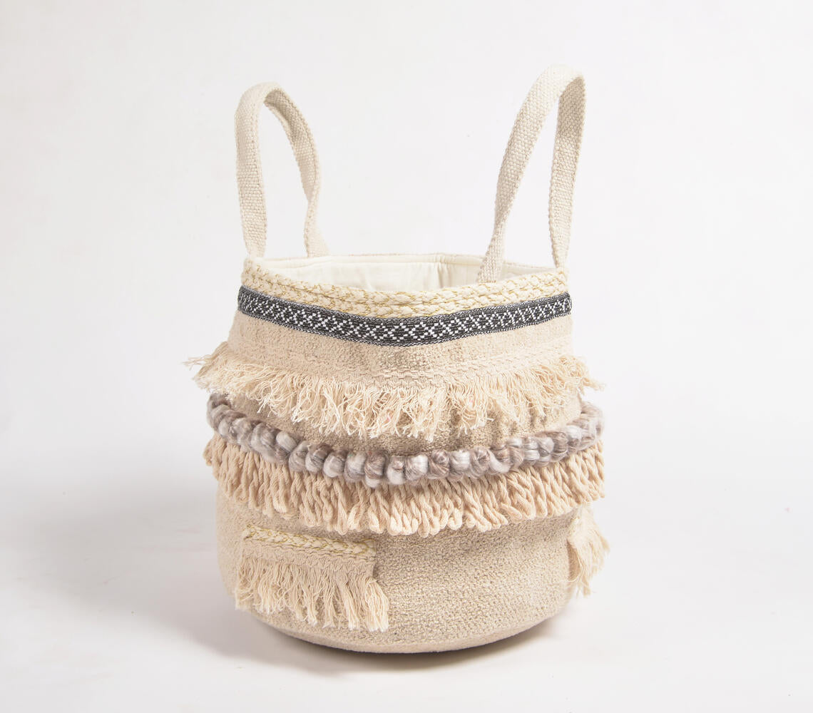 Statement Textured Cotton Storage Basket-1