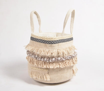 Statement Textured Cotton Storage Basket-1