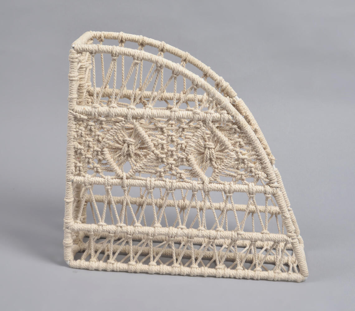 Macrame-Wrapped Iron Magazine Holder-2