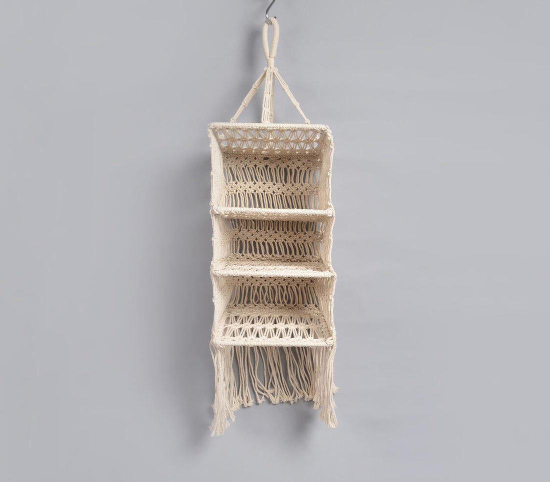 Boho Macrame Layered Wall Rack-1