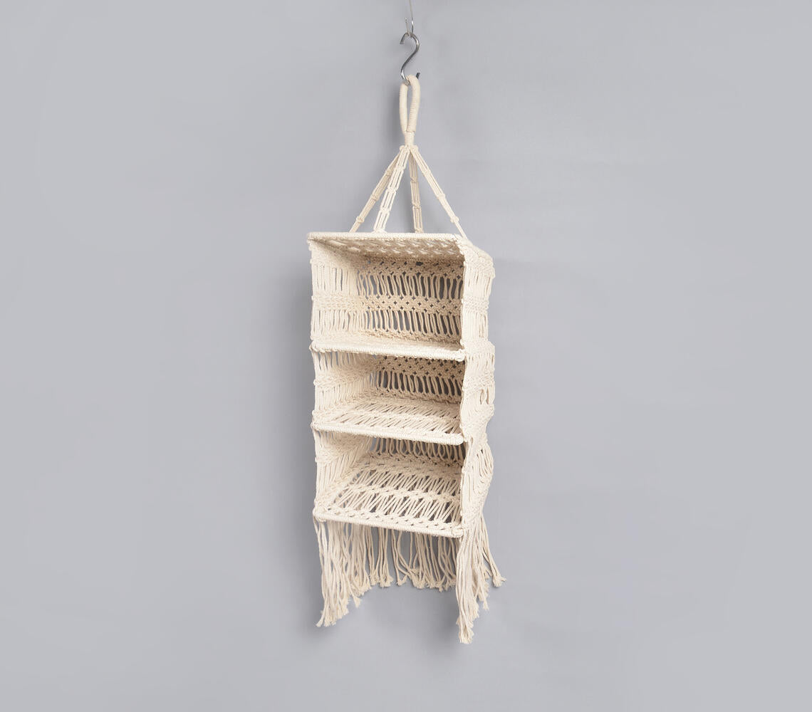 Boho Macrame Layered Wall Rack-2