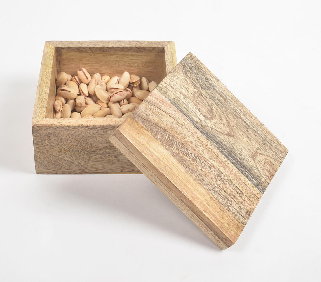 Minimal Raw Mango Wood Storage Box-0