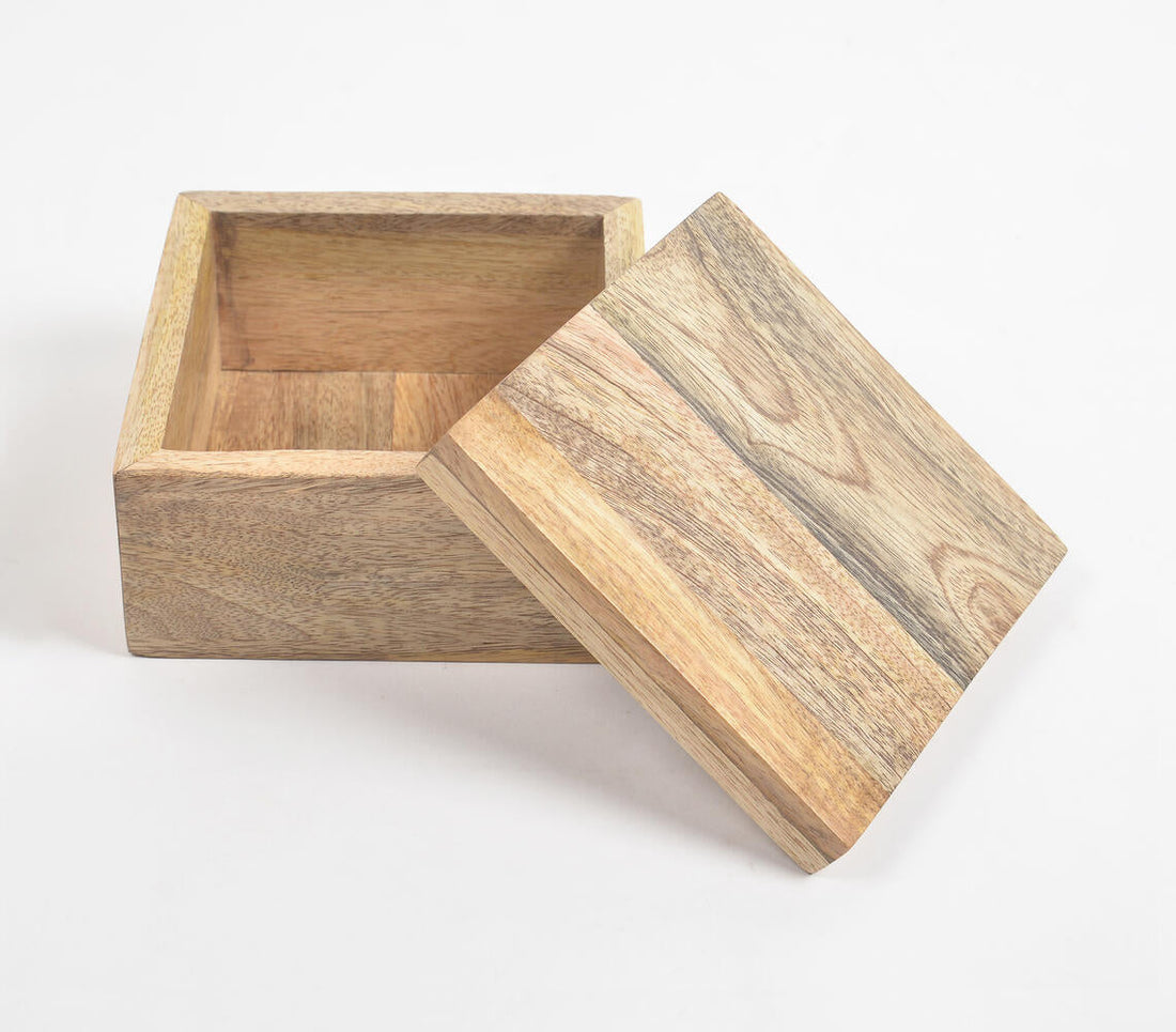 Minimal Raw Mango Wood Storage Box-1