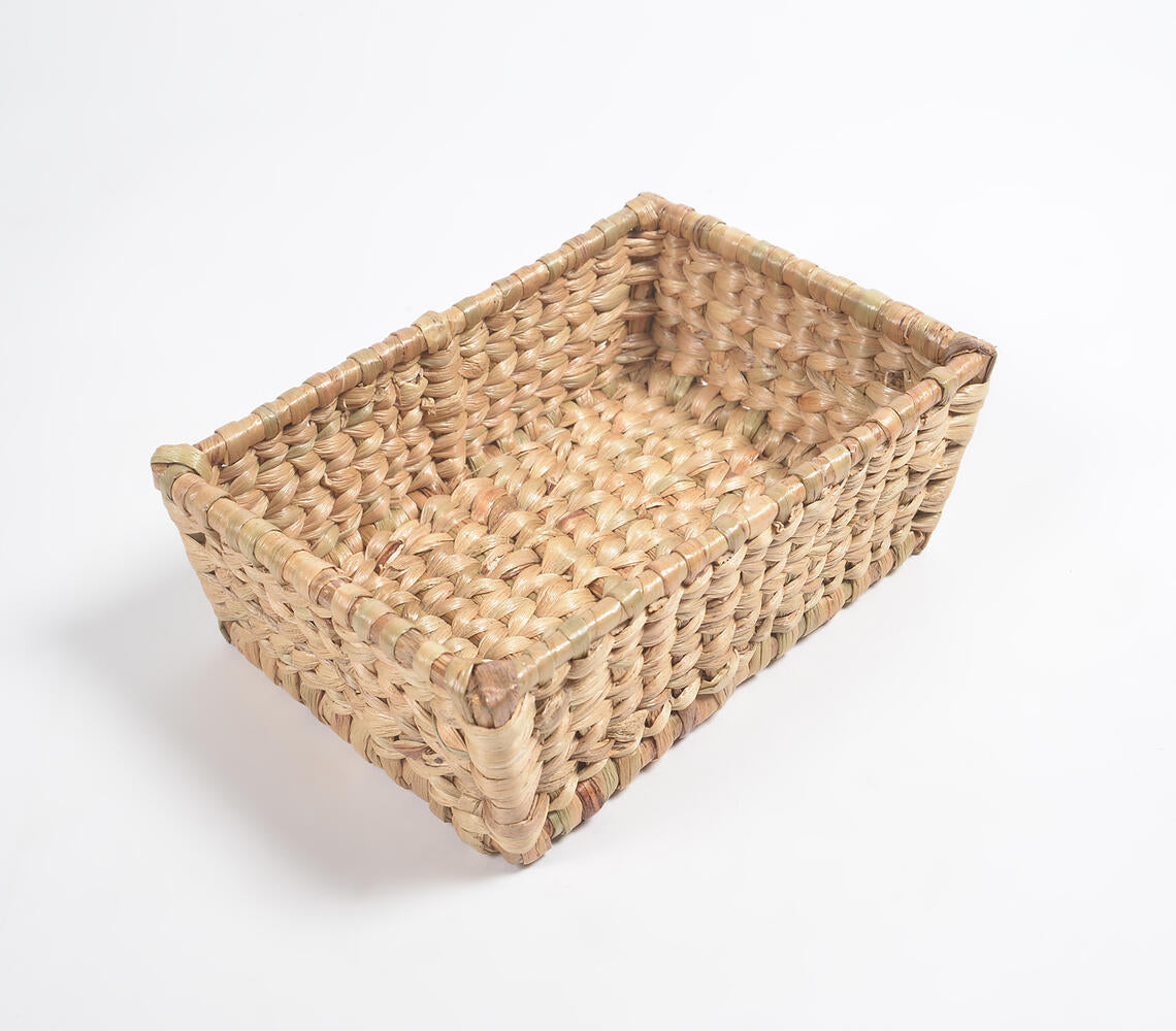 Woven Water Hyacinth Towel Organiser-3