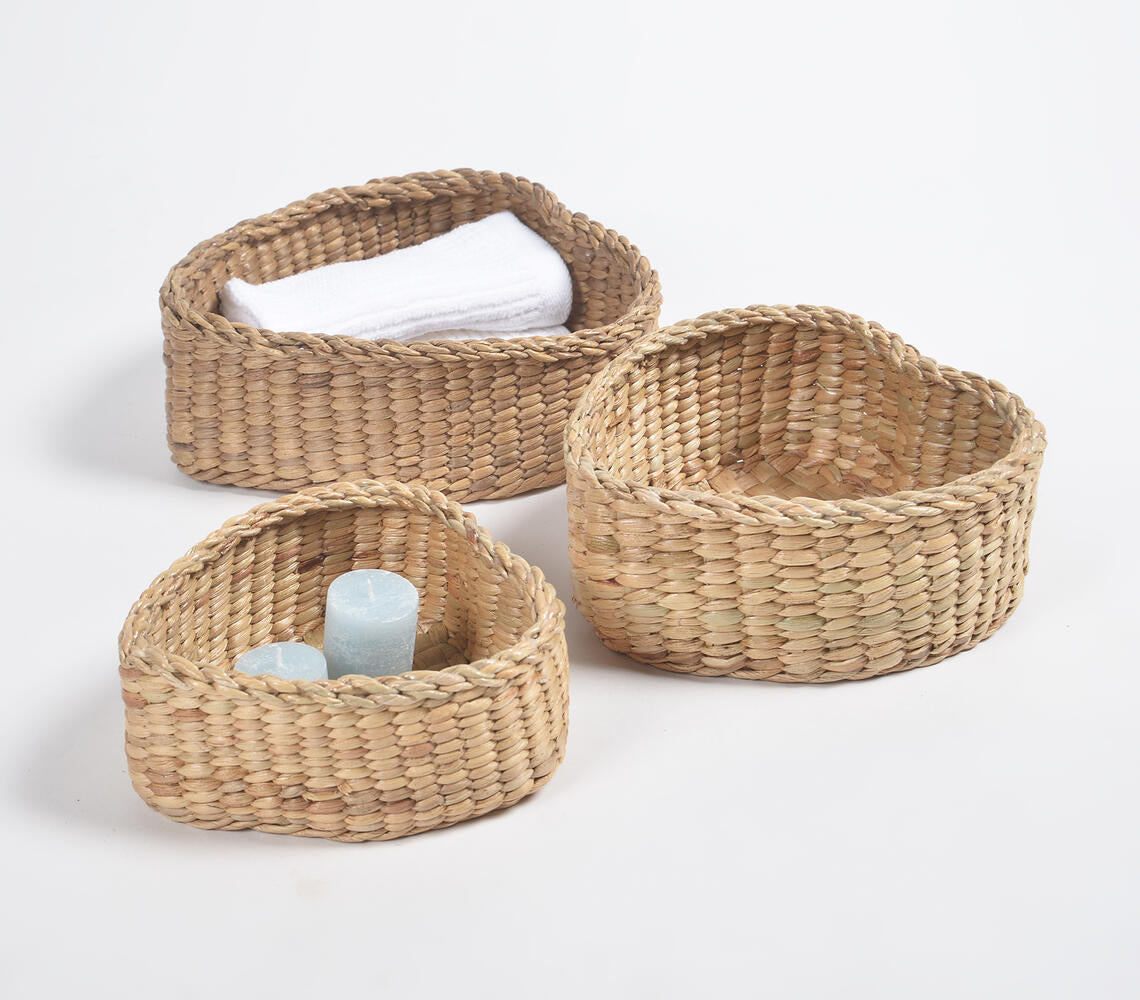 Water Hyacinth Nesting Storage Baskets (Set of 3)-0