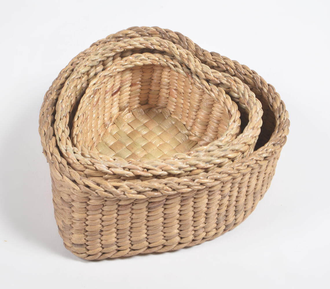 Water Hyacinth Nesting Storage Baskets (Set of 3)-3