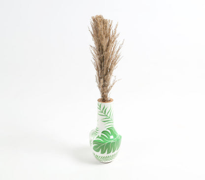 Enamelled Wooden Tropical Vase-0